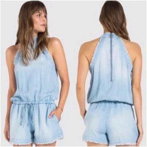 Cloth & Stone Chambray Halter Neck Romper